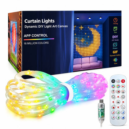 ✨ Smart 400 LED Curtain Lights – Custom Animations, Music Sync & App Control