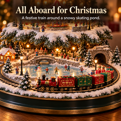 ✨ Christmas Village Lightscape Tree – Glowing Train, Carousel & Winter Wonderland 🎄🚂